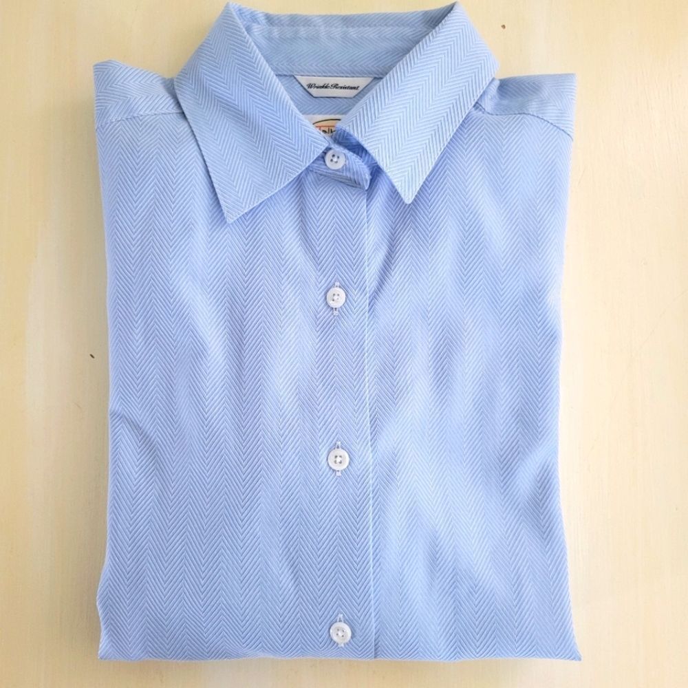 Talbots Blue Womans Button Up Shirt Size 10